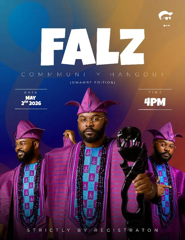 Falz Community Hangout Owambe Edition official event poster