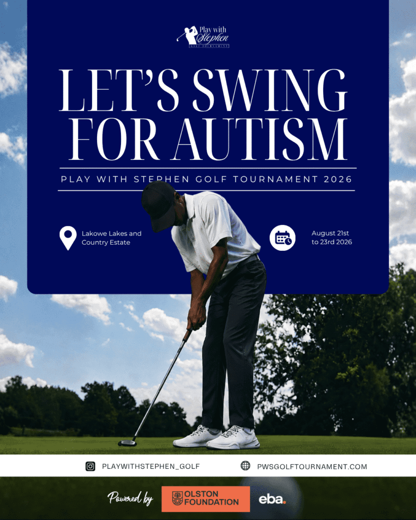 Official Play With Stephen Swing for Autism 2026 tournament poster